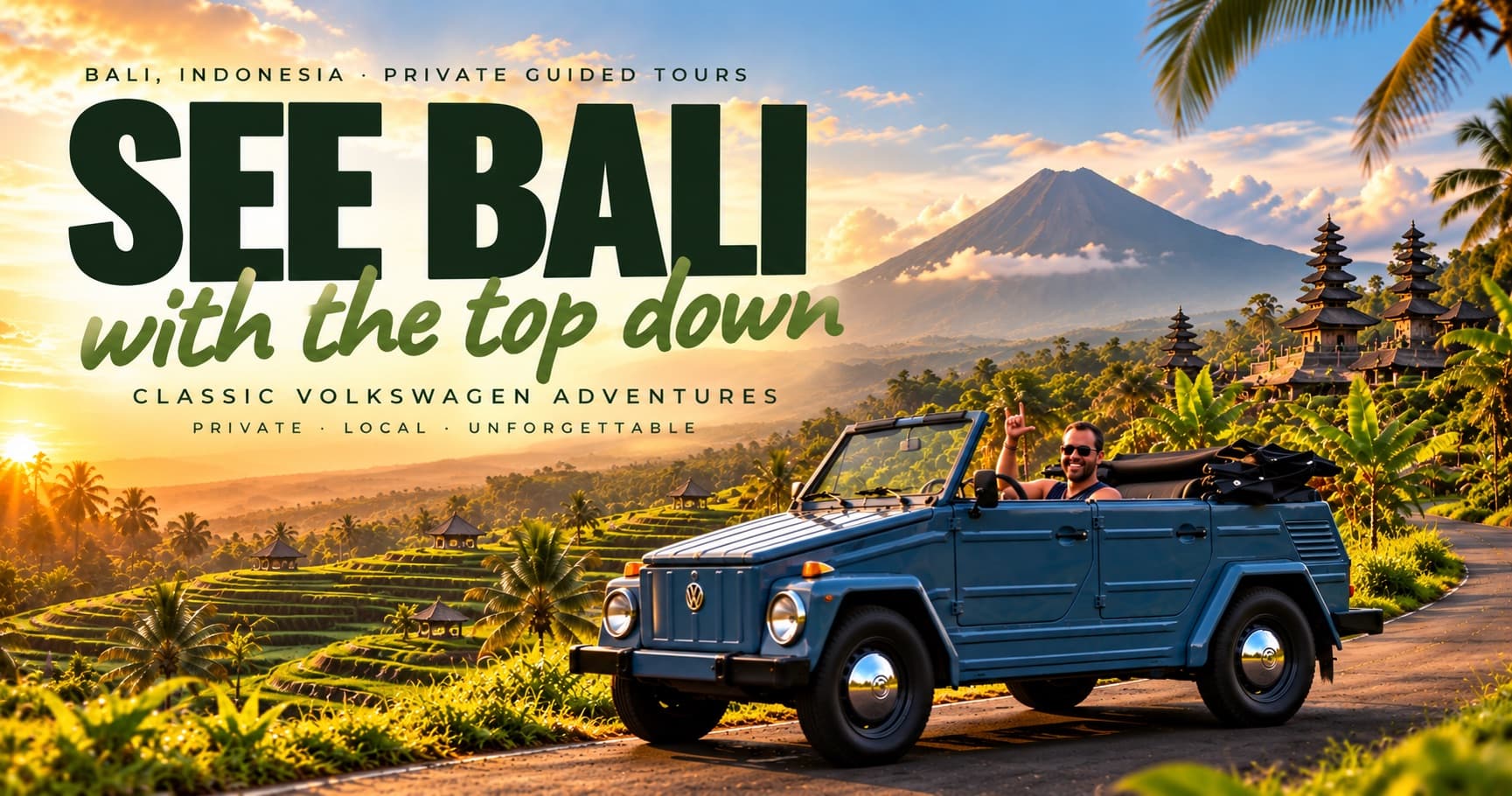 Classic Volkswagen safari through Bali
